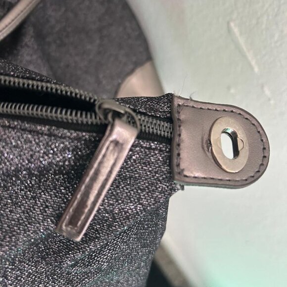 Dark Gray Glittery Large Overnight Bag with small matching clutch - Picture 12 of 13